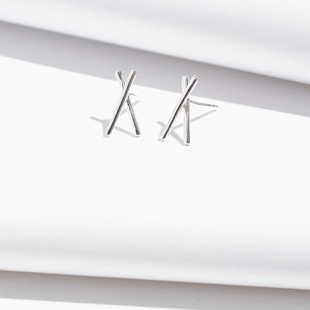 Delicate Collection Demi-Fine X Stud Earrings
